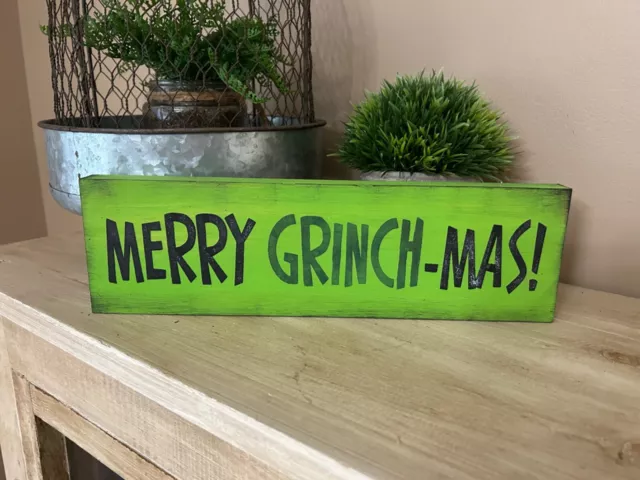 Merry grinch-mas grinch inspired  Christmas home decor wooden sign