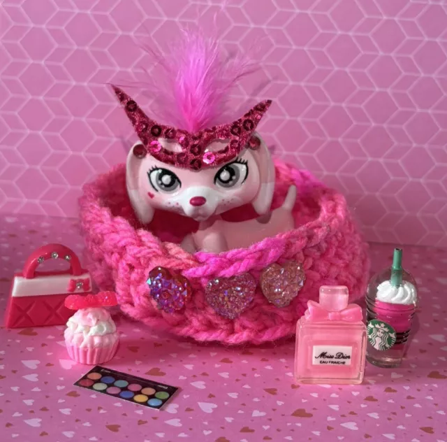 Littlest Pet Shop LPS OOAK maßgeschneiderte Maskerade Dackel rosa Hund