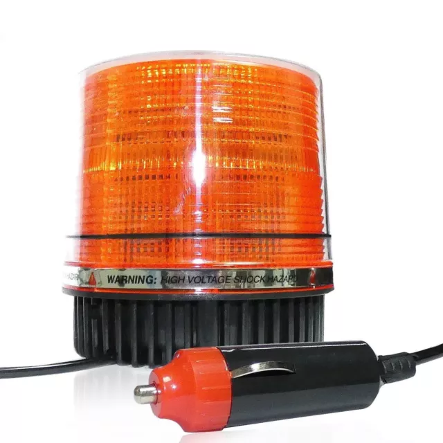 Lampe Lumière Clignotant Led  Rotatif Strobe Orange Magnétique 12V