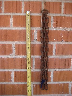 Vintage ** 1/4" Steel Size x 34" Length ** Proof Coil Chain Rusted Art Decor