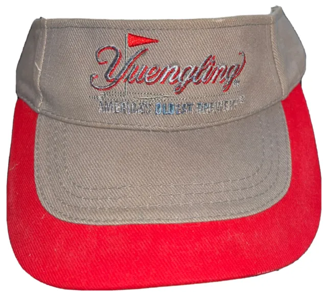 Yuengling Beer Golf Visor Hat Cap Embroidered America's Oldest Brewery Logo Gray