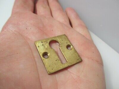 Vintage Brass Door Escutcheon Keyhole Plate Old Architectural Hardware Square