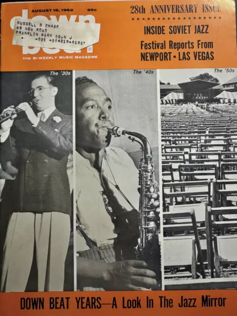 DOWN BEAT Jazz Magazine August 16, 1962 Sonny Rollins Charlie Parker Eric Dolphy