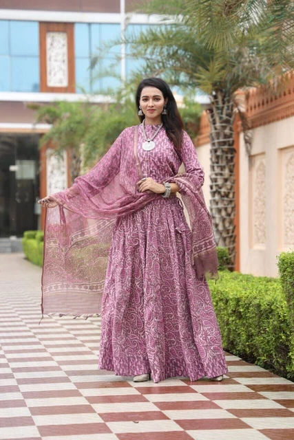 Donna Bagru Stampato Lehenga Choli Top Firmato Gonna Con Kota Dupatta