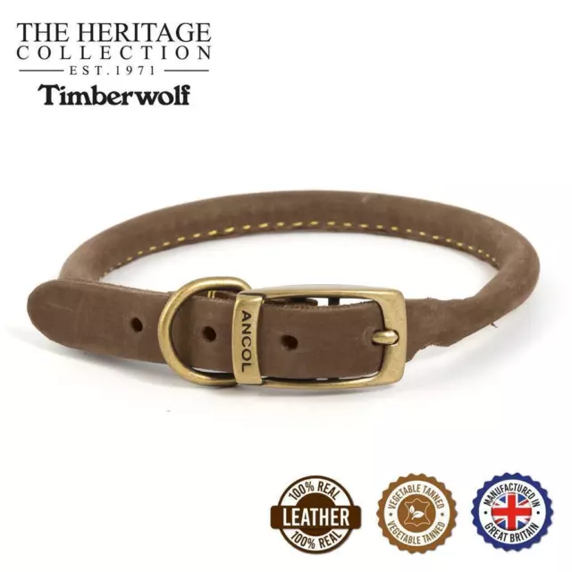 Cuello de cuero para perro/cachorro Ancol Timberwolf arena redonda marrón, azul 3