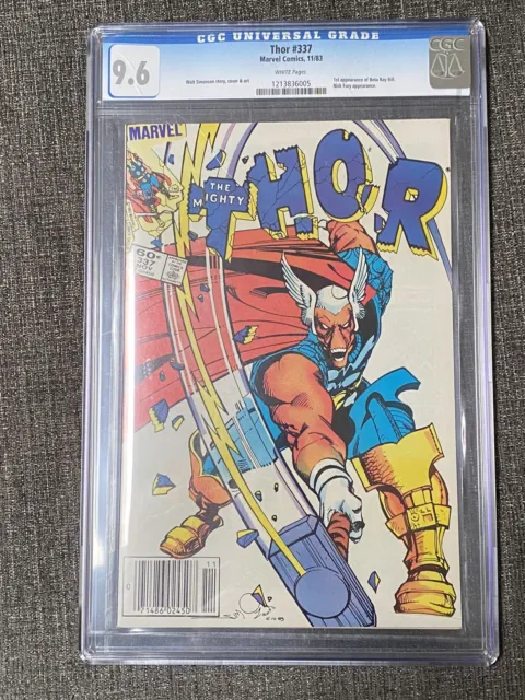 THOR #337 Marvel 1983 Beta Ray Bill, Nick Fury appears CGC 9.6 WHITE PAGES