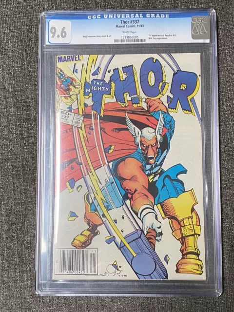 THOR #337 Marvel 1983 Beta Ray Bill, Nick Fury appears CGC 9.6 WHITE PAGES