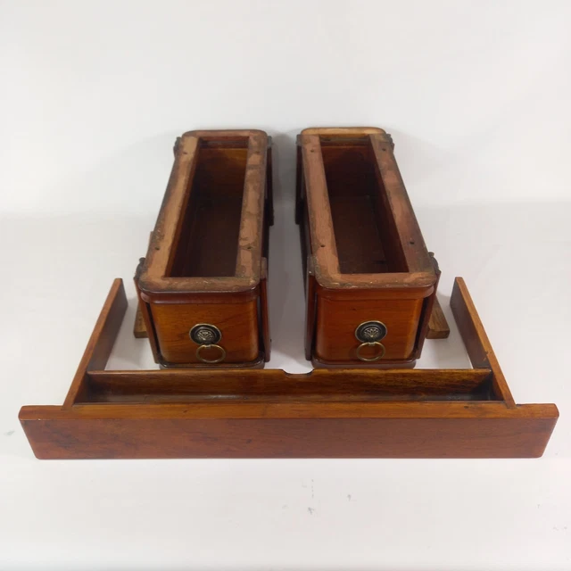 Rare 1914 Singer Sewing Machine Table Pull Out Walnut Drawer & Two Side Drawers.