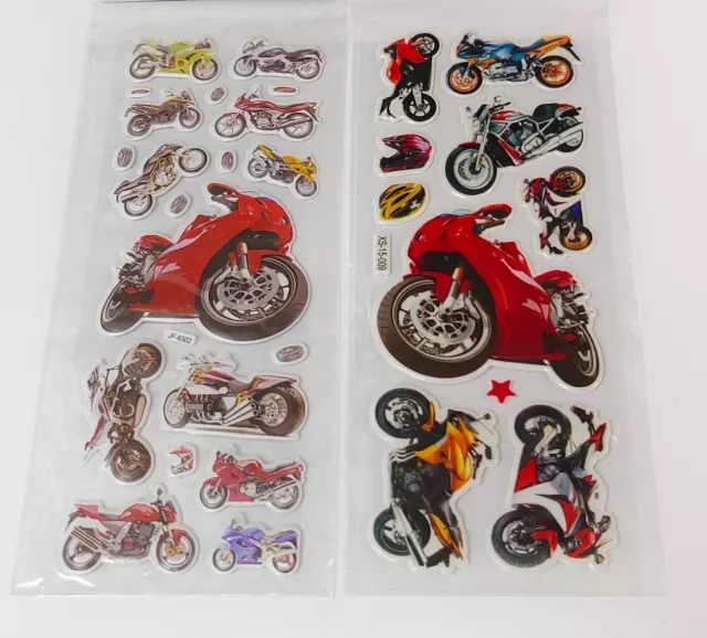 3D Sticker Motorrad Motorräder Basteln Aufkleber Kinder Geburtstag Geschenk