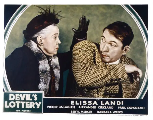Devils Lottery Us Lobby Card Beryl Mercer Victor Mclaglen Old Movie Photo