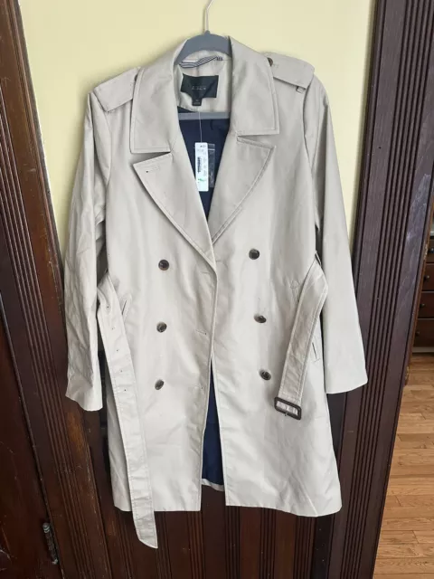 J. Crew Trench Coat Short Size 10 Khaki NWT New Spring