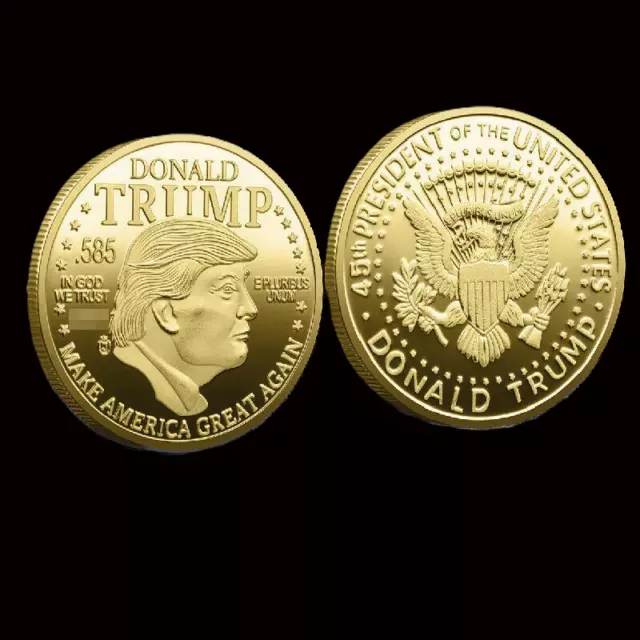 2024 - 45th President D Trump "MAGA" Gold Plated Commemorative Collectable Coin