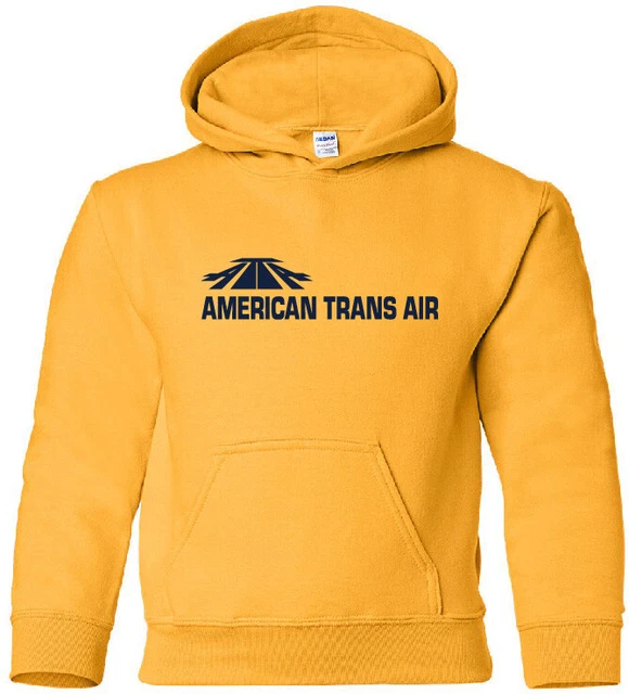 American Trans Air Retro Logo US Airline Hooded Sweatshirt HOODY