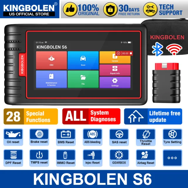 KINGBOLEN S6 Automotive Full System OBD2 Scanner Car Diagnostic Tool TPMS IMMO