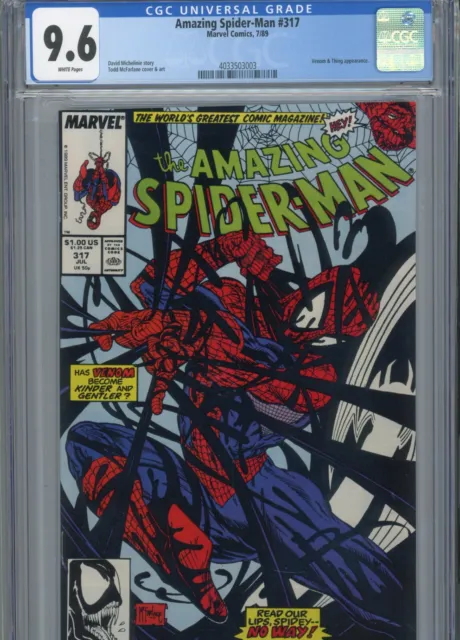 Amazing Spiderman #317 Nm 9.6 Cgc White Pages Venom App. Mcfarlane Cover And Art