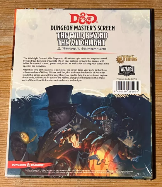 D&D, Dungeon Master's Screen, The Wild Beyond the Witchlight, RPG Sealed/Mint