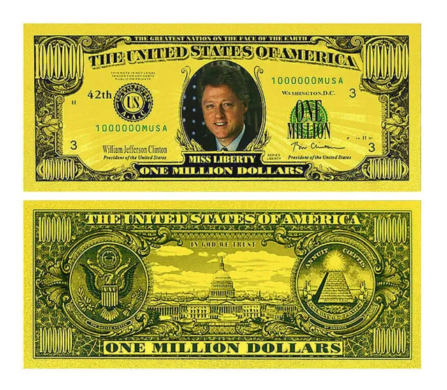 ★★ Usa / Etats Unis : Billet 1 Million Dollars President Bill Clinton ★★ A