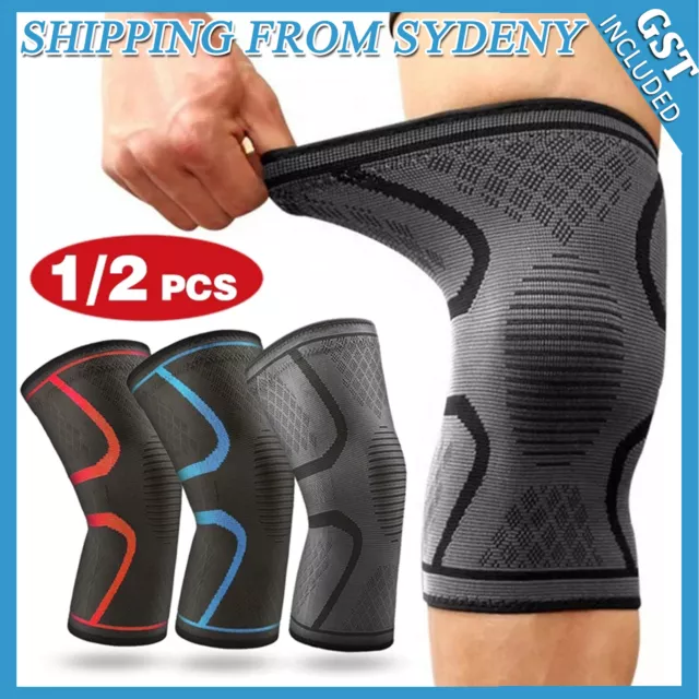 1/2X Knee Sleeve Knee Brace Support Compression for Joint Pain Relief Arthritis