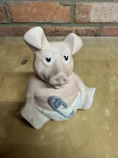 Vintage Natwest Baby Pig Moneybox or Piggy Bank 'Woody' by Wade Original Stopper