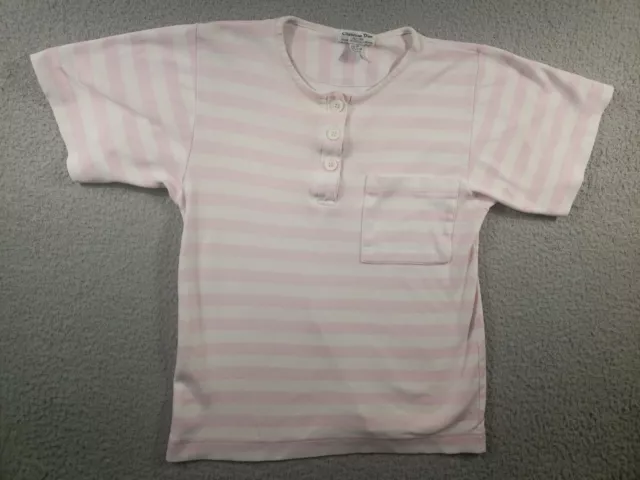 Christian Dior Shirt Womens Petite Polo Short Sleeve Pink White Striped Pullover