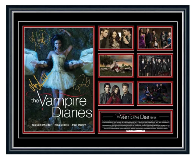 The Vampire Diaries Signed Poster Limited Edition Framed Memorabilia