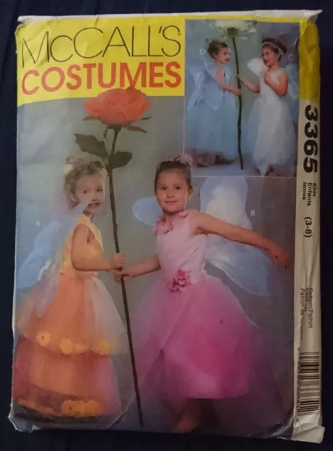 McCALLS COSTUME SEWING PATTERN - FAIRY FAIRIES - SIZE 3-8 - CUT - LOOK!