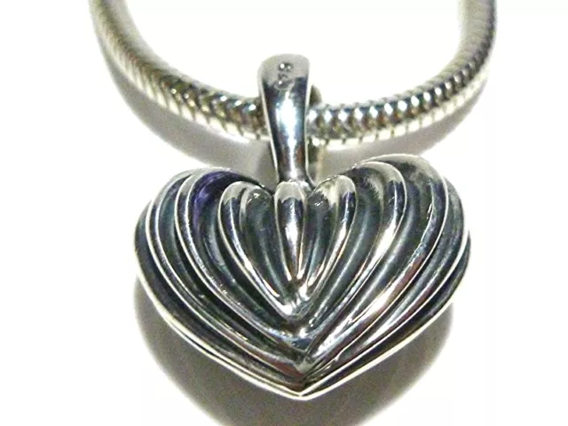 Opera Length Sterling Silver Snake Chain & Caviar Heart Pendant Necklace Set