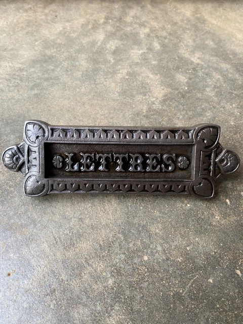 Ancienne Entrée De Boîte Aux Lettres En Fonte - Estampillée CF Ancre Marine - Style Napoléon III