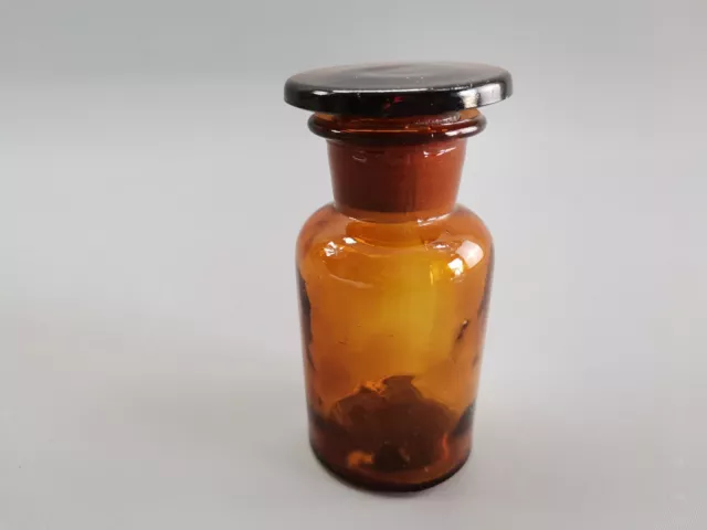 Medizinflasche Apothekerflasche aus Glas mit Stopfen 11 cm Braunglas