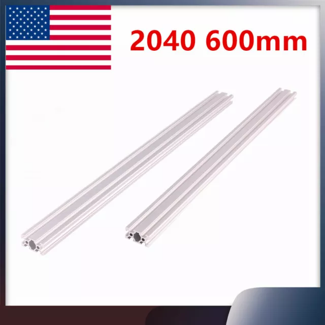 2PCS 600mm 2040 Aluminum T-Slot Aluminum Extrusion 20 x 40mm for CNC 3D Printer