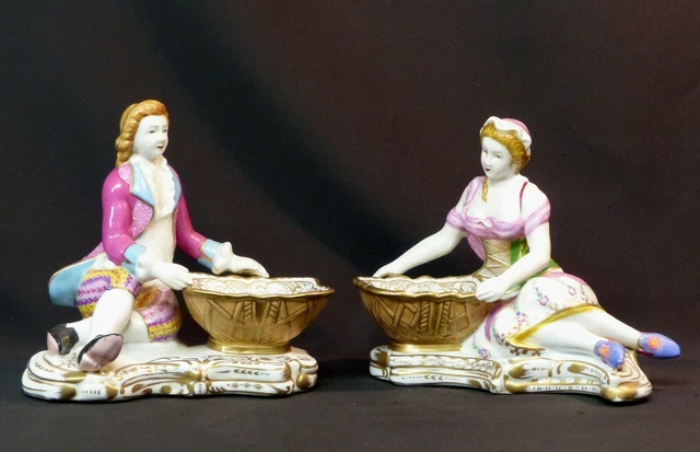 C paire figurines porcelaine personnages romantiques 1,6kg20cm saxe groupe 2