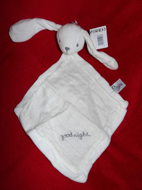 Doudou Plat Lange Lapin Blanc Good Night Simba Toys Kiabi Neuf Etiqueté