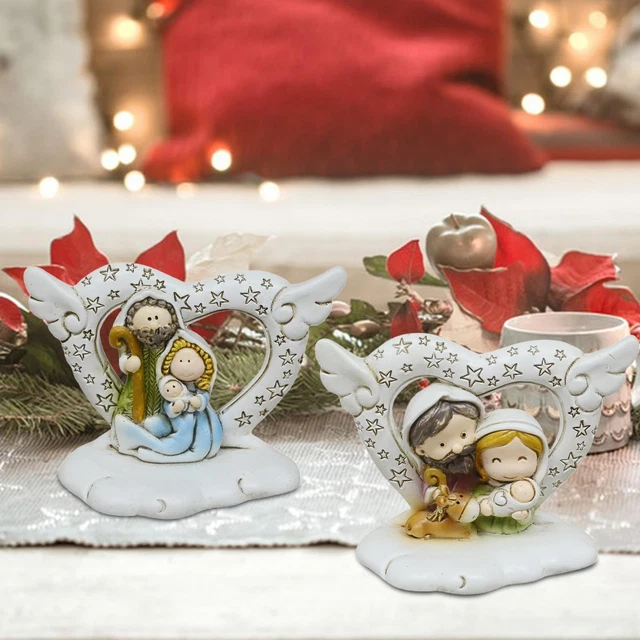NATIVITY SCENE FIGURES Birth of Jesus Ornament Holiday Decoration