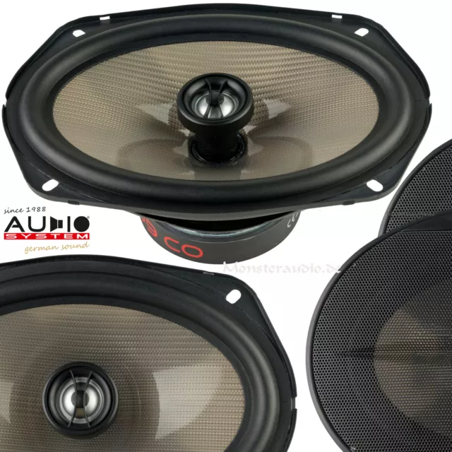 Audio System Carbon 609 CO 6x9" Koax Lautsprecher Set Boxen oval 300 Watt