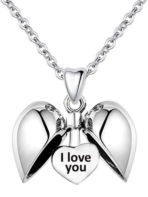Sterling Silver 'I Love You' Heart Pendant & Necklace Gifts for Her Women Girls
