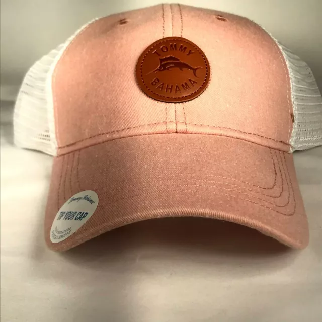 Tommy Bahama Tip Your Cap Margarita Trucker Baseball Hat white and pink New