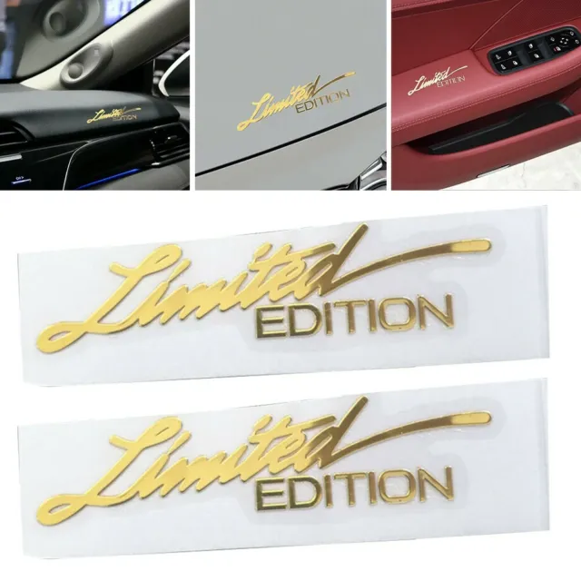 Gold Limited Edition Logo Emblem Badge Metal-Sticker Decal Car Accessories 2x 3D