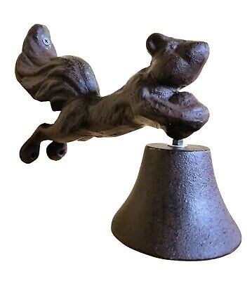 Rustic Brown Cast Iron Squirrel Door Entry Bell Dinner friends family gift