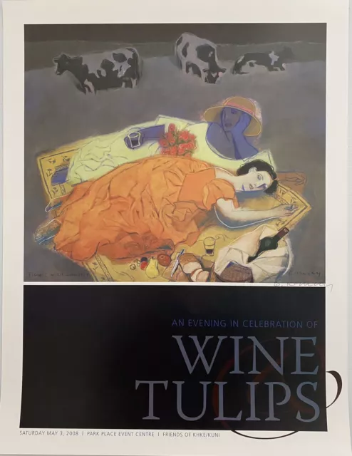 “WINE & TULIPS, 2008” Signed By Artist Gary Kelley