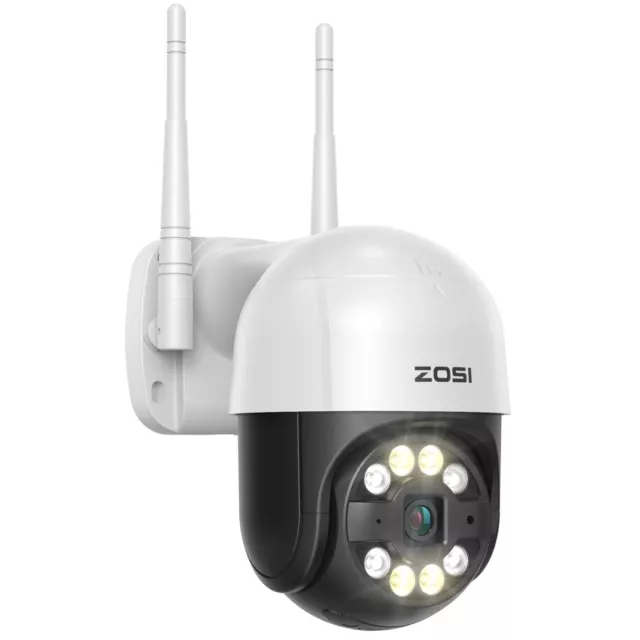 ZOSI CCTV WIFI IP Camera 2MP Wireless PTZ IPC Smart Color Night Vision Outdoor