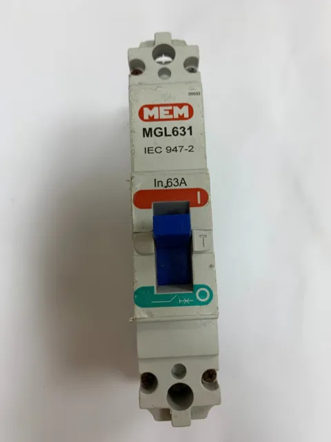 Eaton Mem 63A Mccb Memshield Single Pole G Frame Mgl631 (E85)