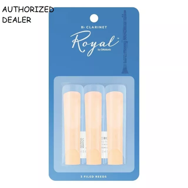 3 Pack Rico Royal Bb Clarinet Reeds Strength 2.5 D'Addario