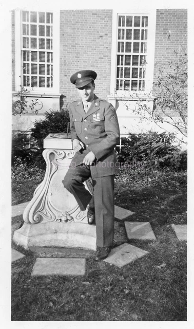 MILITARY MAN Found Photo BW Original MID CENTURY Portrait VINTAGE 31 LA 80 V