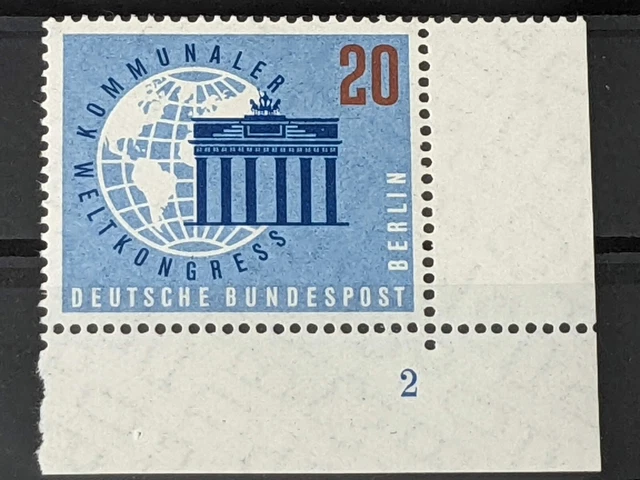 BERLIN Mi. 189 ** postfrisch ER 4 FN 2 Formnummer UR Bogen-Ecke rechts unten TOP
