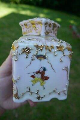 Antique 19th Century Japanese Export Hand Decorated Tea Caddy