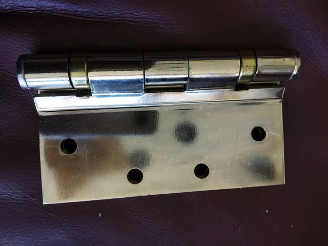 NOS Stanley FBB 179 4.5 X 4.5” Brass Finish Steel Heavy Weight Swing Clear Hinge