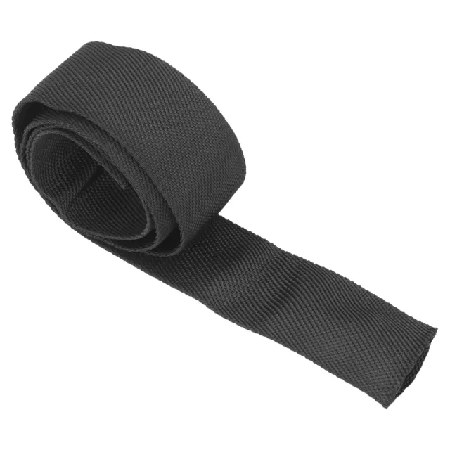1m Polyester Winch Rope Protective Sleeve Black for 5cm/1.97in Width Cable Line