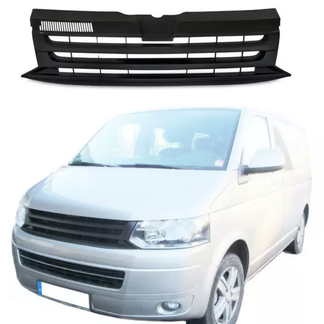 Kühlergrill VW T5 Facelift Bus 09- schwarz Sport Grill Frontgrill ohne Emblem