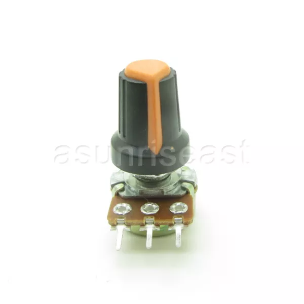 10 X 1K Ohm Linear Taper Potentiometer B1K Panel Pot + Orange Black Knob Cap