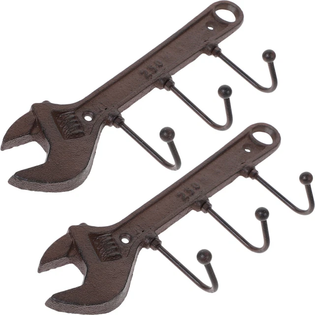 2 Pcs Retro Wall Hook Cast Iron Coat Hook Decorative Hooks Vintage